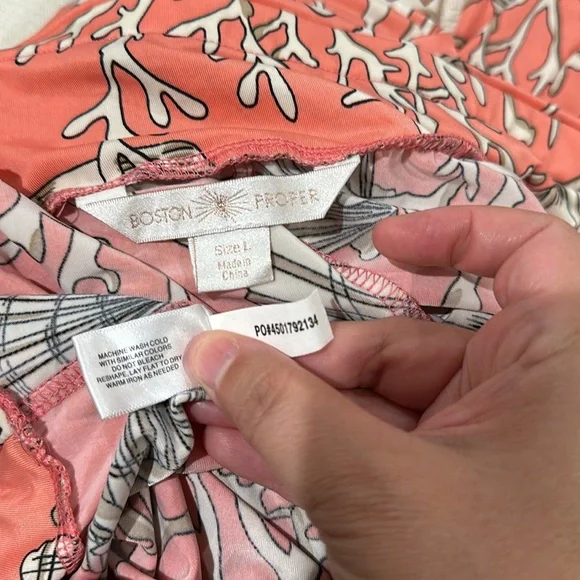 Boston Proper Orange and Pink Wide Leg Pants - Picture 5 of 9